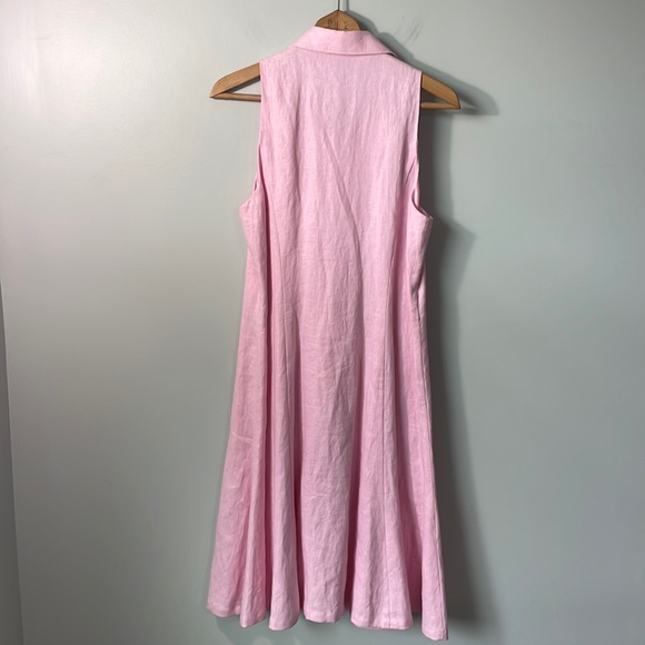 Ralph Lauren 100% linen pink button down sleeveless dress in size 12. - Picture 6 of 6